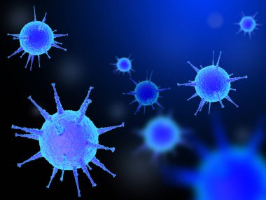 Resimde 3 boyutlu modelleme mikrop bakteri ve virüsler altında t