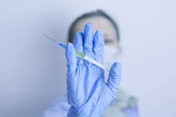 Begreppet Läkare Med Vaccin Spruta Skydd Mot Bacter — Stockfoto
