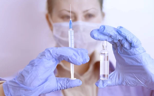 Begreppet Läkare Med Vaccin Spruta Skydd Mot Bacter — Stockfoto