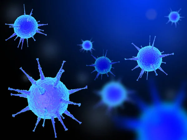 Resimde 3 boyutlu modelleme mikrop bakteri ve virüsler altında t