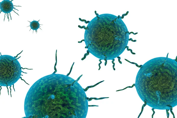 Иллюстрация Моделирование Микробных Бактерий Вирусов — стоковое фото