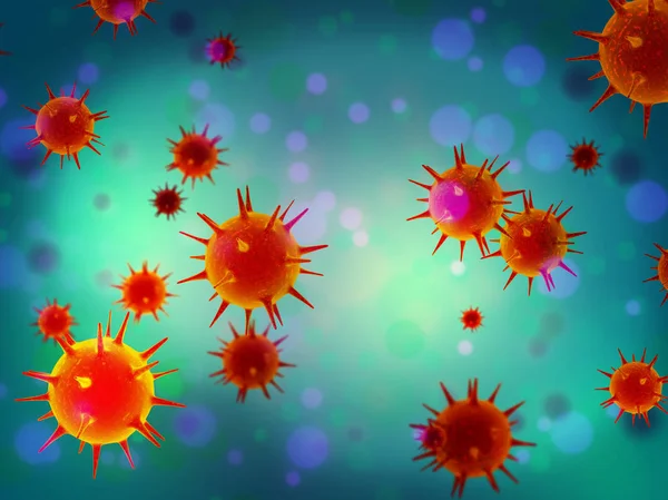 Virus Patogena Mikrober Och Bakterier Mikroskopet Bilden Influensa Celler Och — Stockfoto