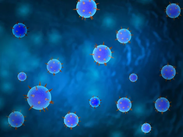 Viry Patogenní Mikroby Bakterie Pod Mikroskopem Ilustrace Chřipka Buňky Infekční — Stock fotografie
