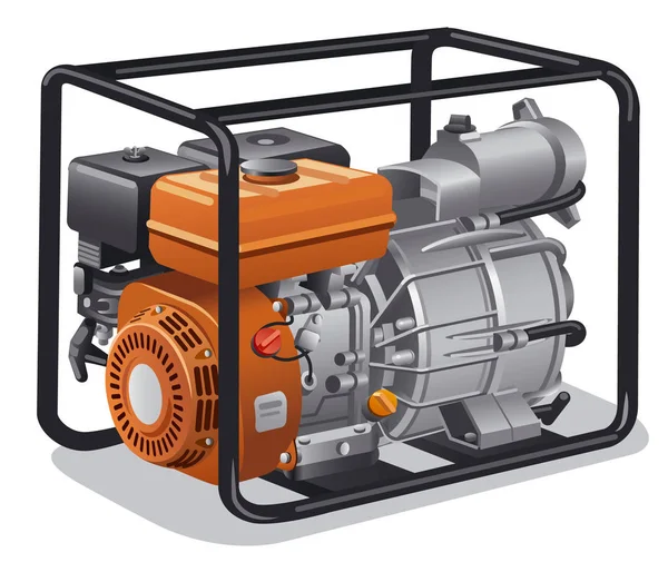 Ilustración Del Generador Energía Industrial Doméstica Inamovible — Vector de stock