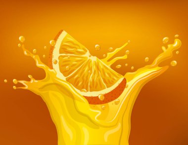 portakal suyu sıçrama ile düşen taze turuncu gösteren resim