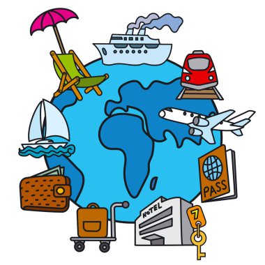 resimde resort, cruise ve yolculuk seyahat kavramı simgesinin