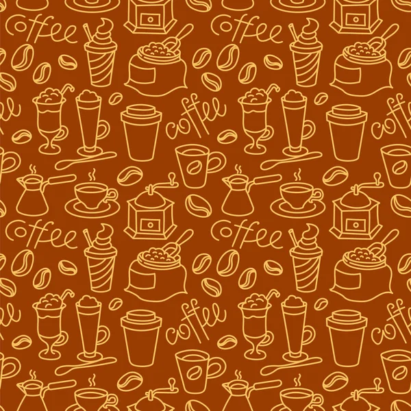 Illustration Von Kaffee Nahtlose Muster Hintergrund — Stockvektor