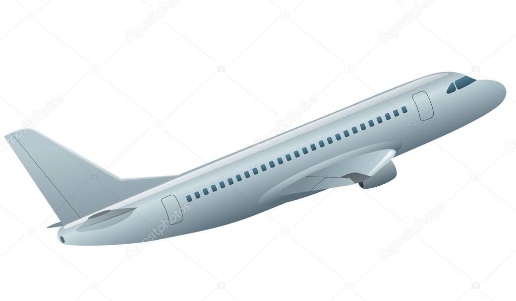 illustration of flying passenger airplane in the sky