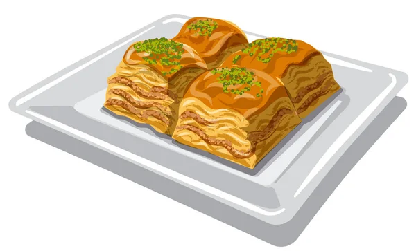 Nourriture sucrée baklava — Image vectorielle