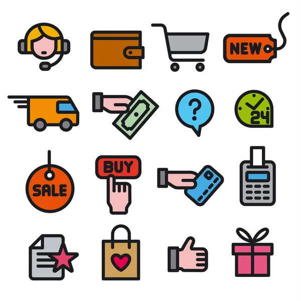 E-commerce shop icons — Stock Vector