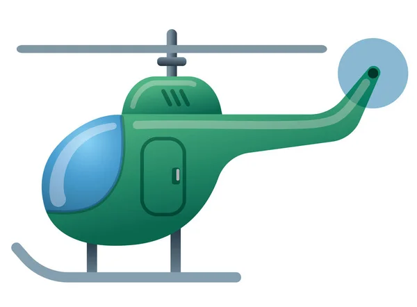 Ikona zeleného vrtulníku — Stockový vektor