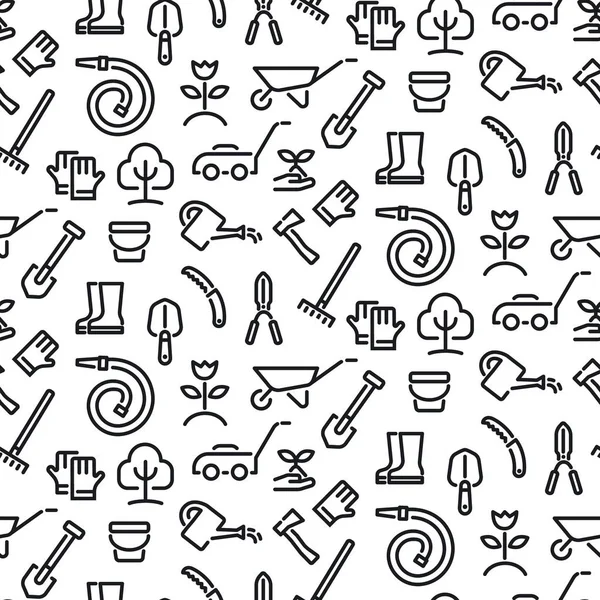 Gardening tools seamless pattern — Stock Vector