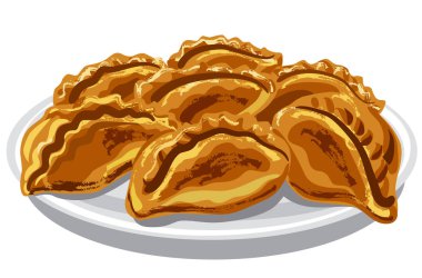plaka üzerinde pirogies hamur ilerlüstrasyon