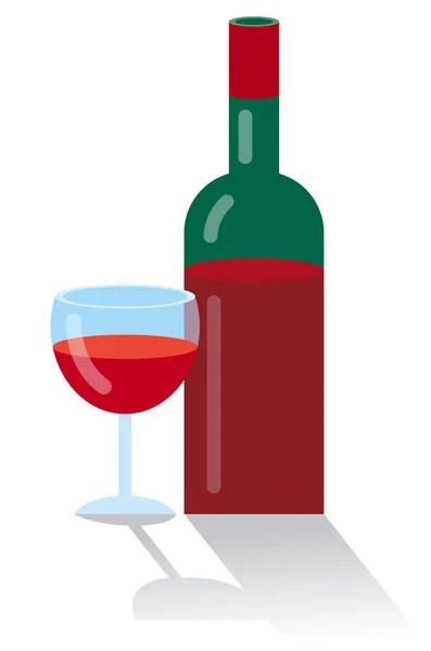 Vinho de garrafa vermelho — Vetor de Stock