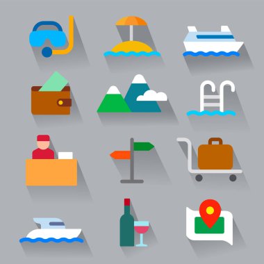 seyahat düz simgeler