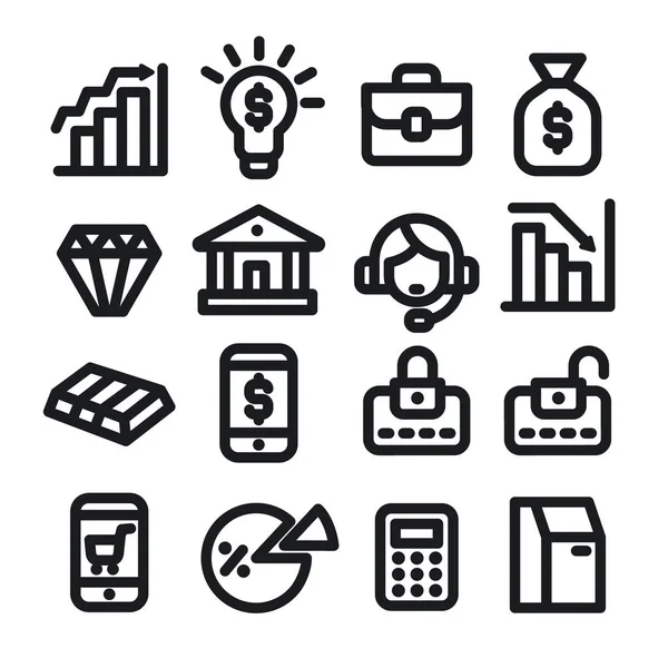 Conjunto de iconos financieros — Vector de stock