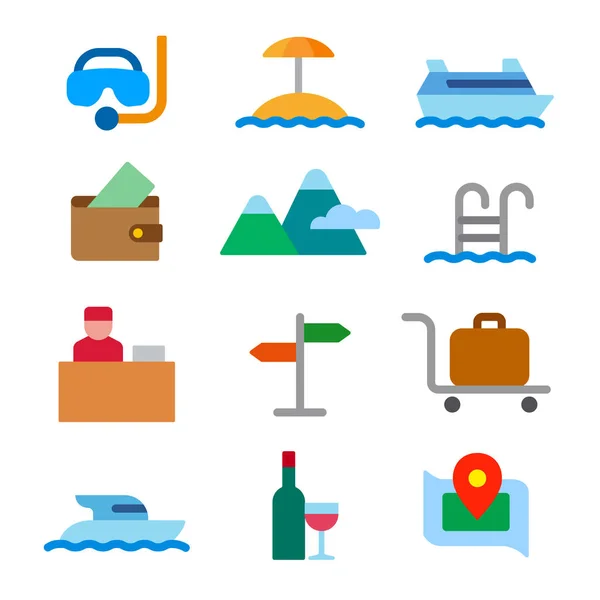 Iconos de viajes y resort — Vector de stock