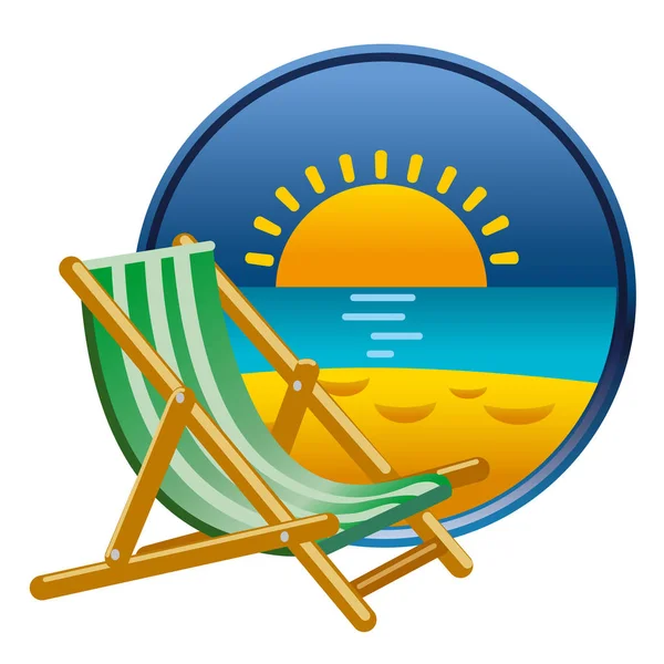 Resort tropical na praia — Vetor de Stock