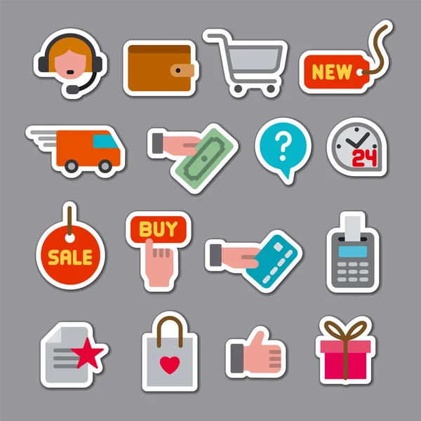 E-commerce shop stickers — Stock Vector