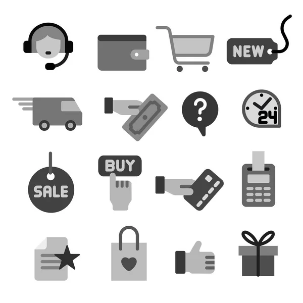 E-commerce shop gray icons — Stock Vector