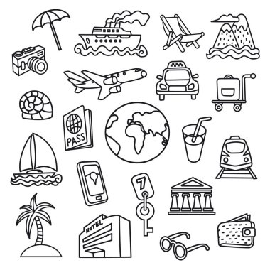 seyahat ve seyahat simgeleri