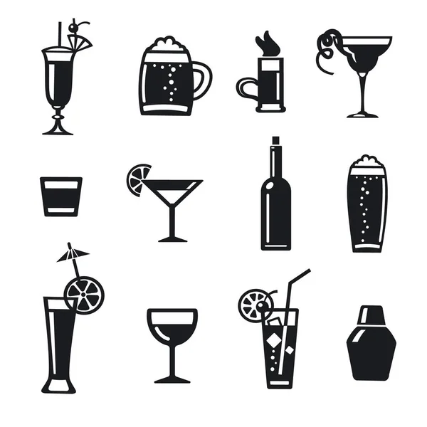 Алкоголь пьет иконы — стоковый вектор