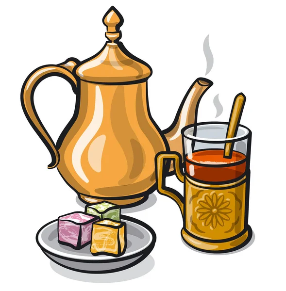 Thé avec délice — Image vectorielle