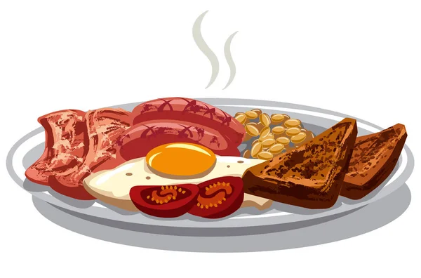 Traditionell engelsk frukost — Stock vektor