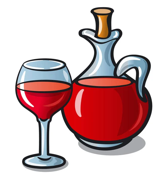 Red wine jar — Stock Vector