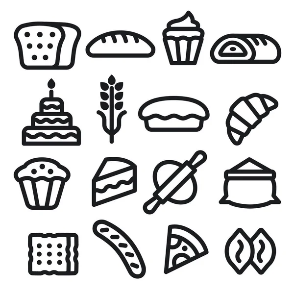 Ícones de padaria —  Vetores de Stock