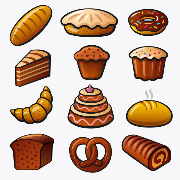 иконы хлебобулочных изделий и хлеба
