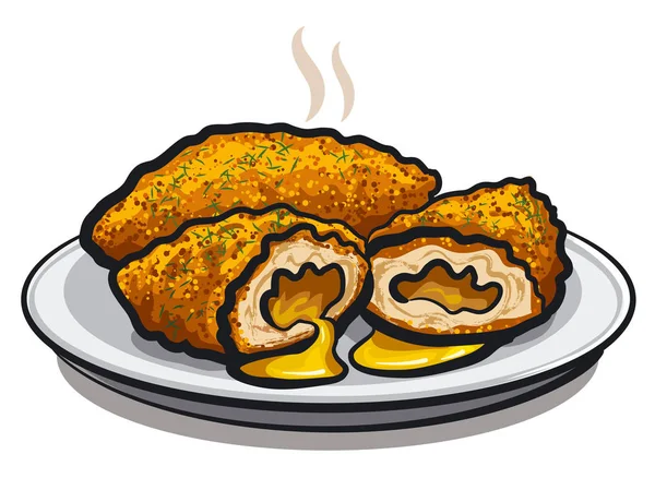 Chicken kiev cutlet — Stock Vector