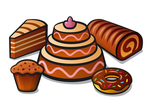 Пирожные и пирожные — стоковый вектор