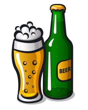 bira bardağı ve şişe