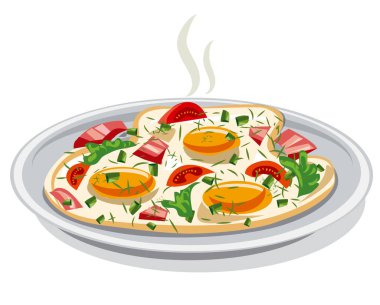 Çırpılmış yumurtanın çizimi.