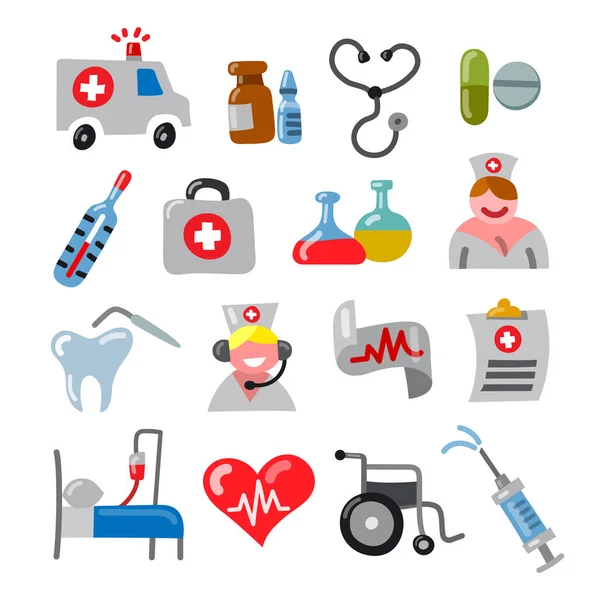 Illustration Medicine Icons Set — Stock Vector