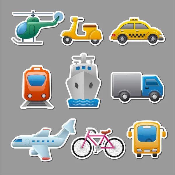Illustration Des Autocollants Transport — Image vectorielle