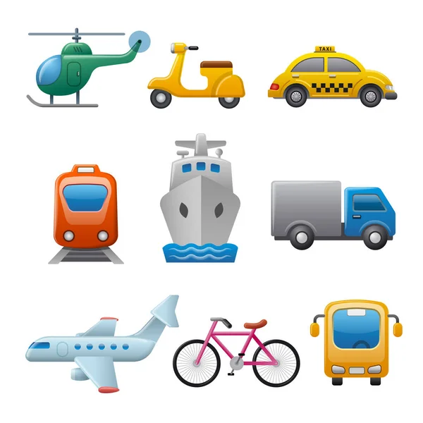 Набір Ілюстрацій Концептуальних Іконок Транспорту Подорожей Ліцензійні Стокові Ілюстрації
