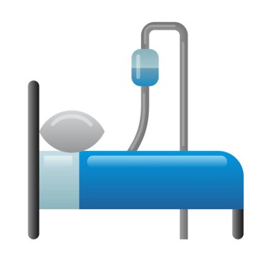 Hastane yatak ikonunun çizimi