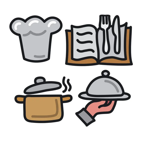 Ilustração Ícones Cozinha — Vetor de Stock