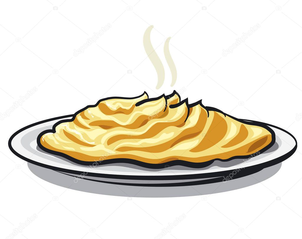 illustration of mashed potato