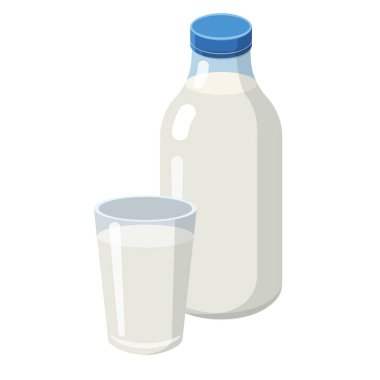 Süt şişesi ve bardağın çizimi