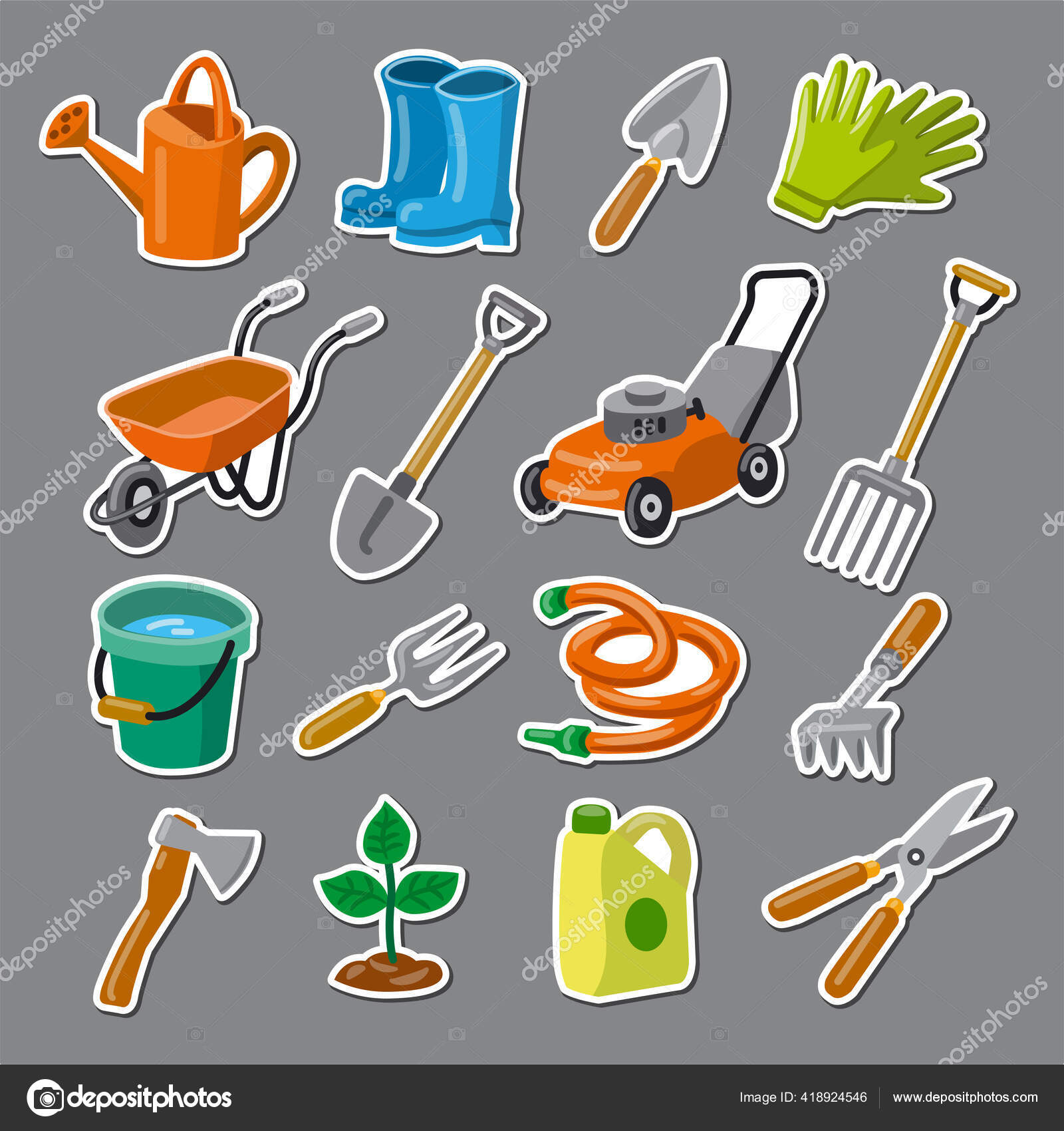 Illustration Garden Tools Stickers Stock Vector Image by ©olegtoka1967 #418924546 Illustration Garden Tools Stickers Stock Vector Image by ©olegtoka1967 #418924546