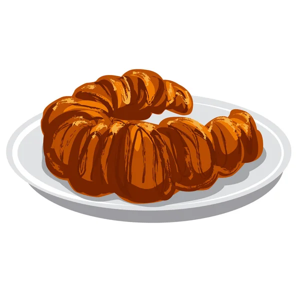 Illustration Baked Croissant — Stock Vector