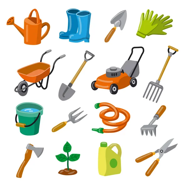 Illustration Garden Tools Icons — Stock Vector