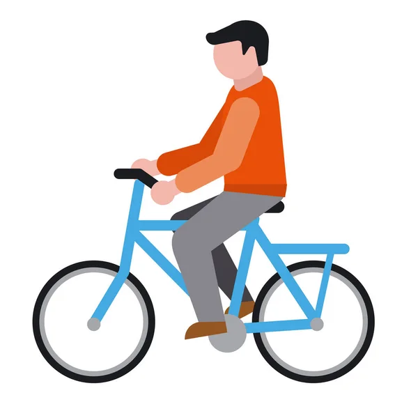 自転車のアイコンに描かれた男のイラスト — ストックベクタ