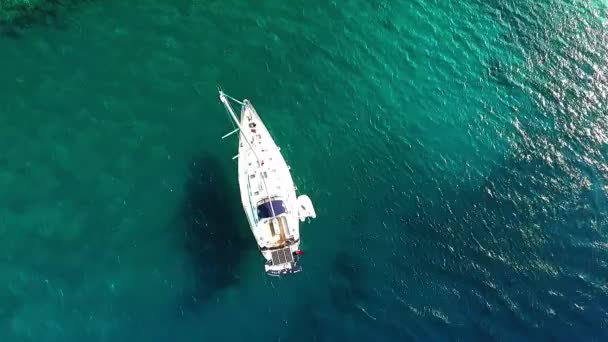 Barco Vela Preparando Para Vela — Vídeo de Stock