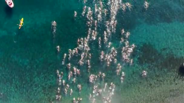 Překročení Helléspontu Dardanely Významné Otevřené Vodě Plavat Mezi Evropou Asií — Stock video