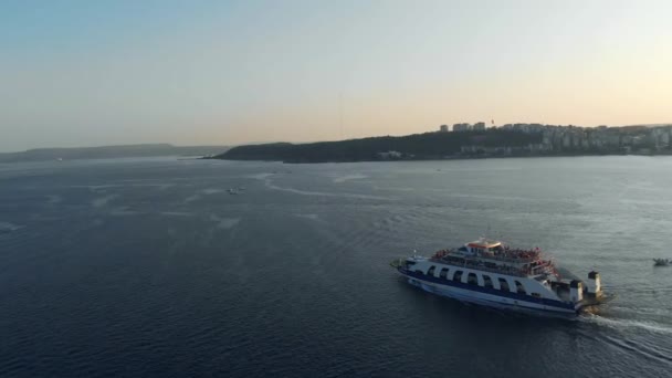 Großes Roroo Schiff Roll Das Mittelmeer Kreuzt — Stockvideo