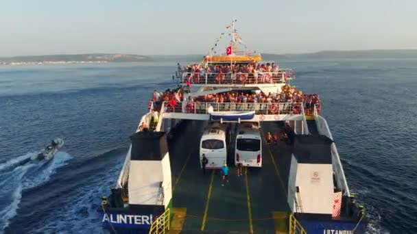 Large Roro Roll Vessel Cruising Mediterranean Sea — Stock Video